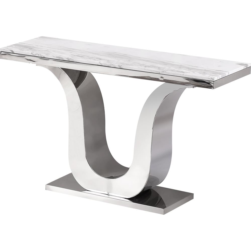 Marble Top Console Table with Stainless Steel Base. Picture 2