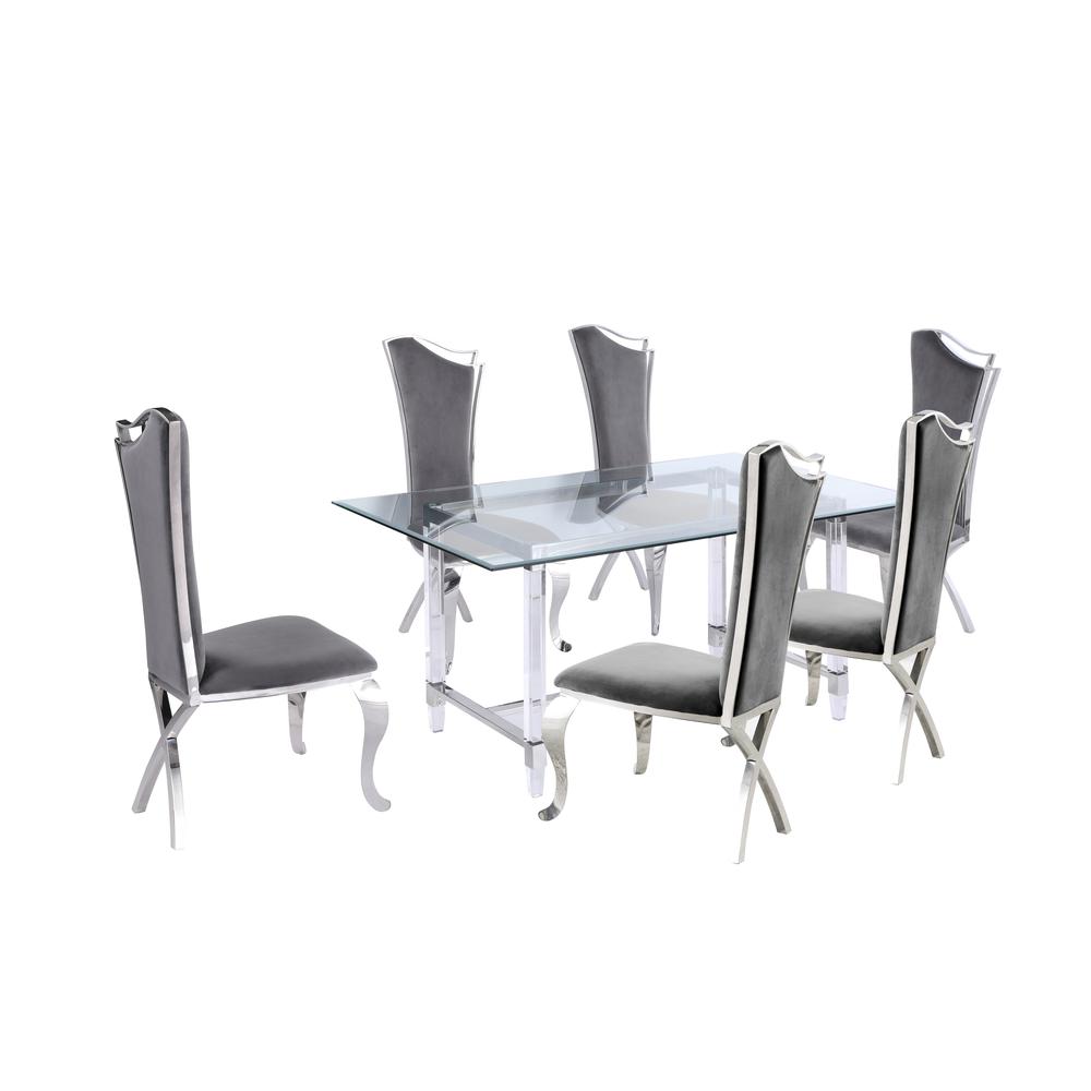 Stainless steel dining discount table with fixed chair