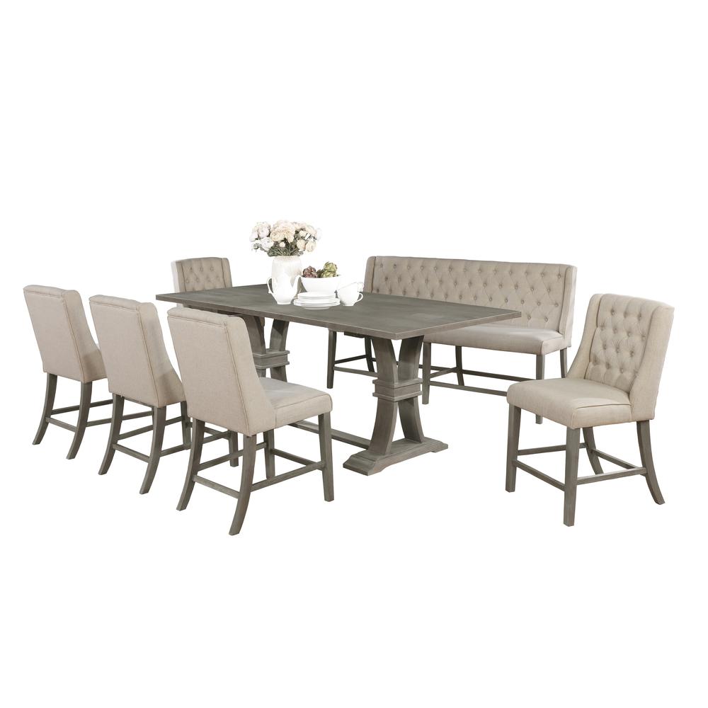 Classic 7pc Dining Setwith Extendable Counter Height Dining Table. Picture 2