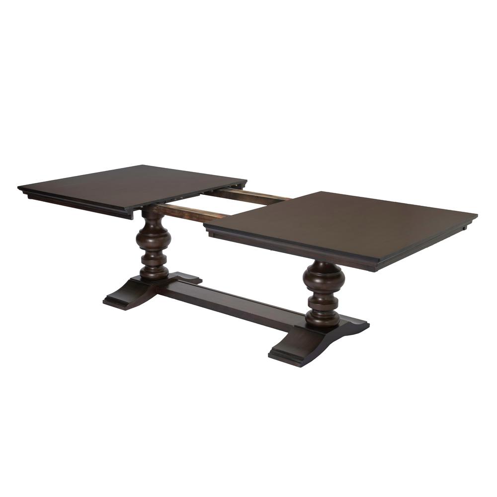 80"-100" Extension Dining Table w/Center 20-Inch Leaf, Cappuccino Color. Picture 3