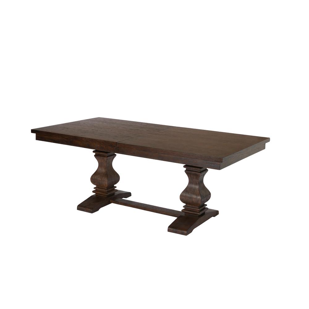 78"-96" Extension Dining Table w/Center 18-Inch Leaf, Walnut Color. Picture 5