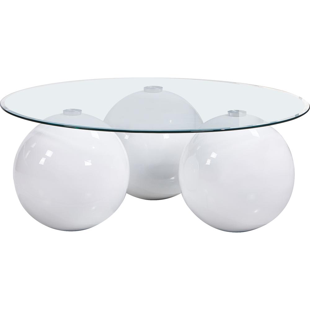 High Gloss Lacquer Coffee Table with Glass Top, White. Picture 2
