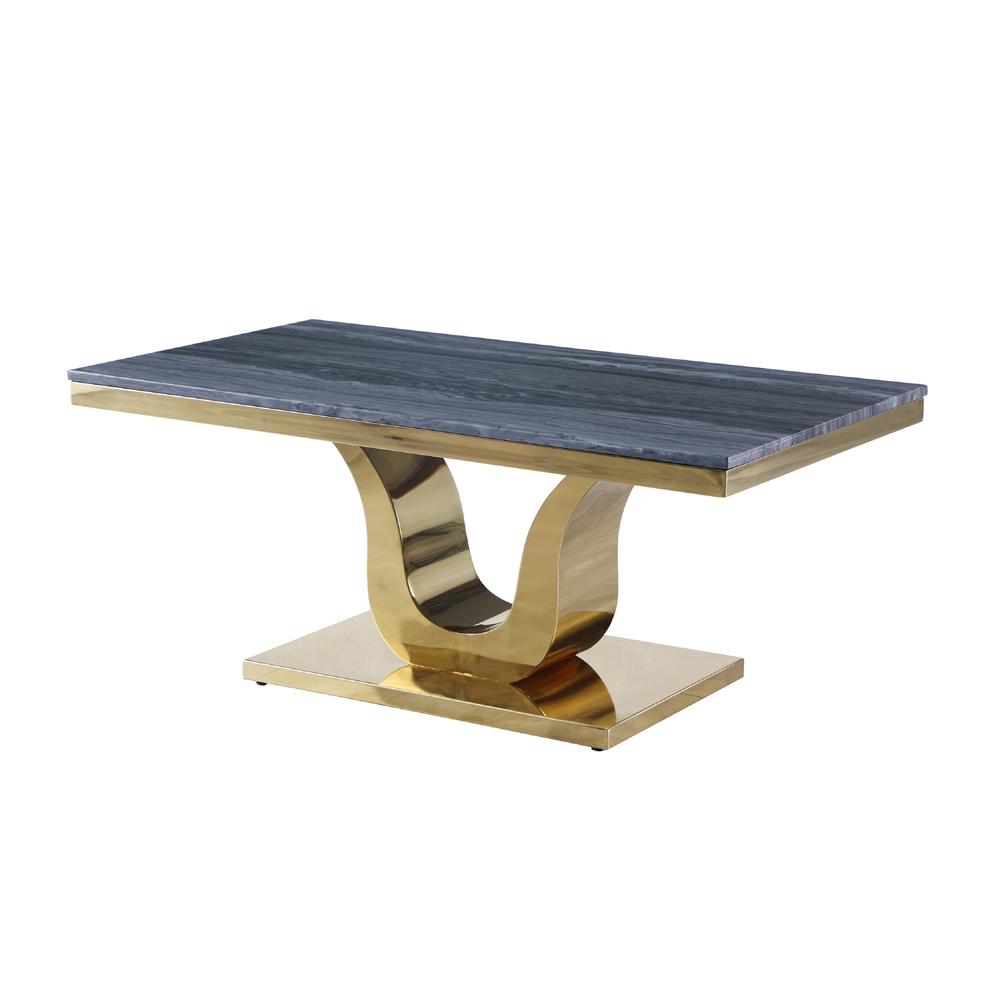 Marble Coffee Table with Stainless Steel Gold Base, 2 Options To Choose. Picture 2