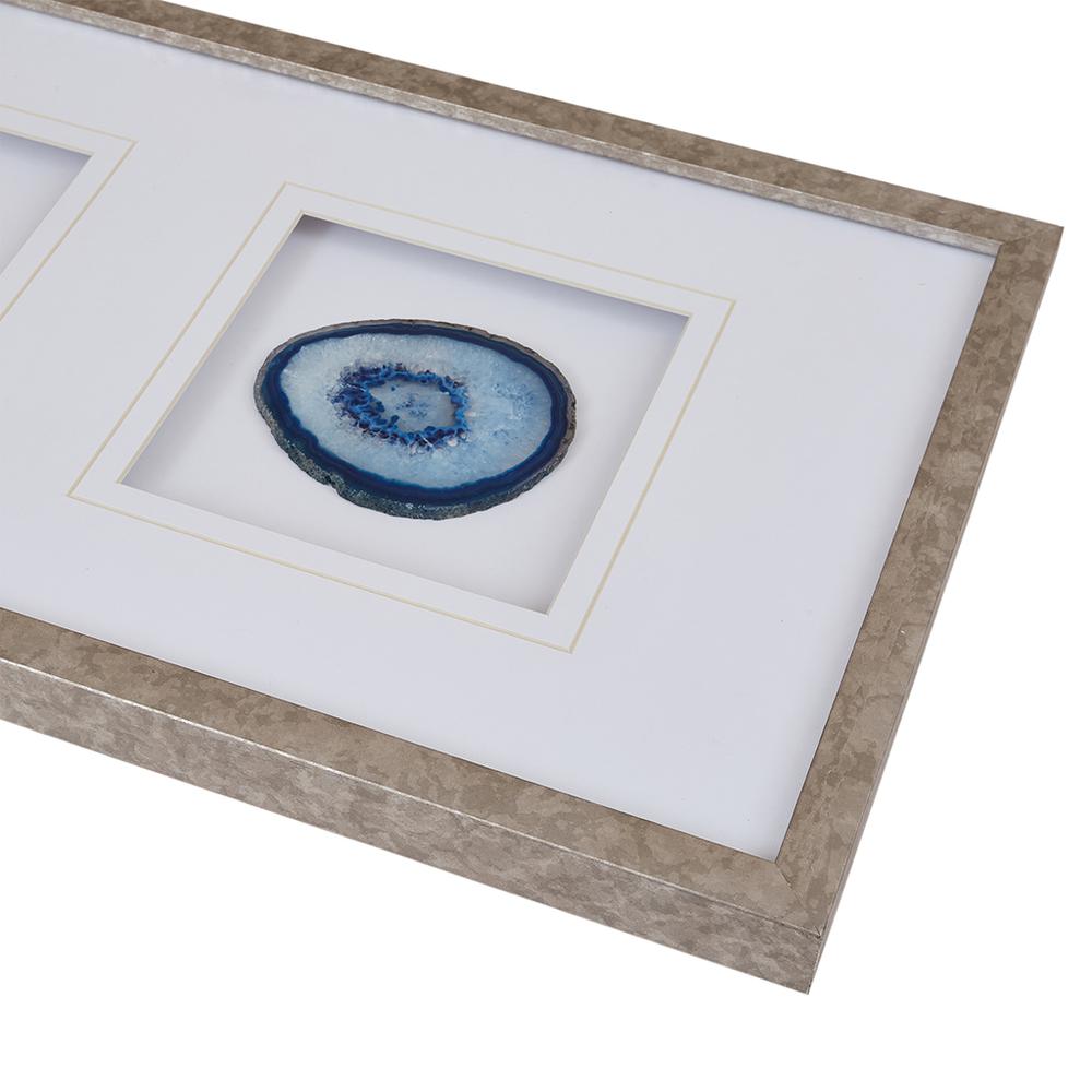 Real Stone Framed Glass and Double Matted Wall Art. Picture 2