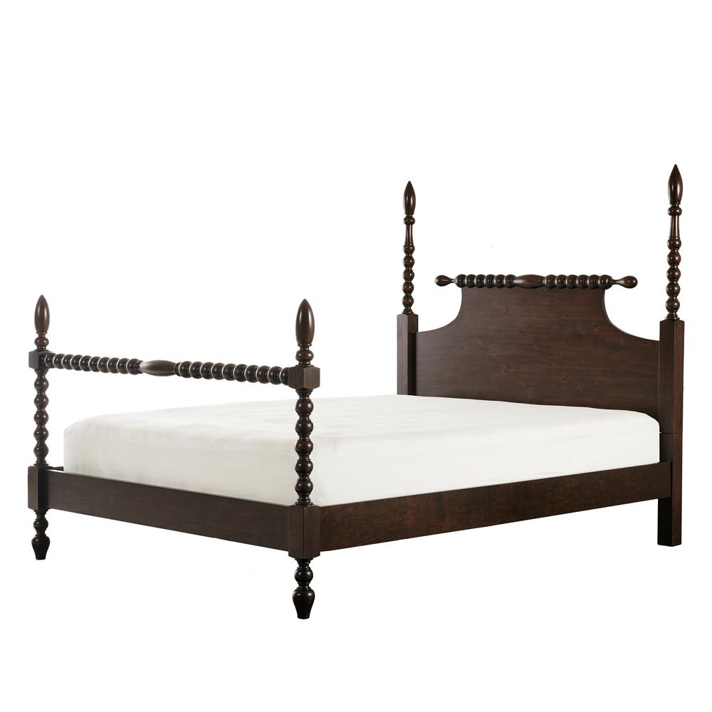 Rustic Charm Acacia Wood Turned Post Bed, Belen Kox. Picture 1