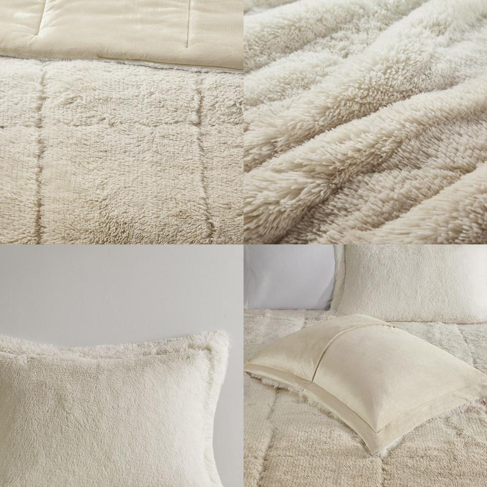 Ombre Shaggy Long Fur Comforter Mini Set. Picture 3