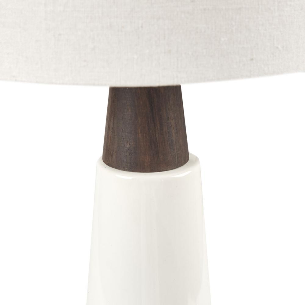 Triangular Ceramic and Wood Table Lamp. Picture 2