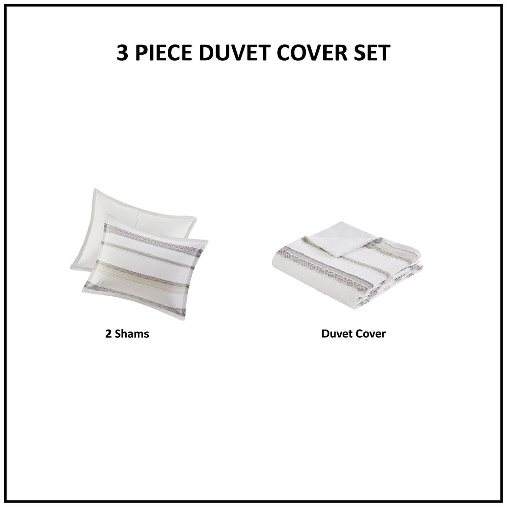 3 Piece Clipped Jacquard  Duvet Cover Set. Picture 5