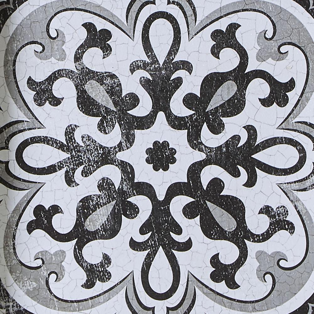 Distressed Black and White Medallion Tile 3-piece Wall Decor Set. Picture 1