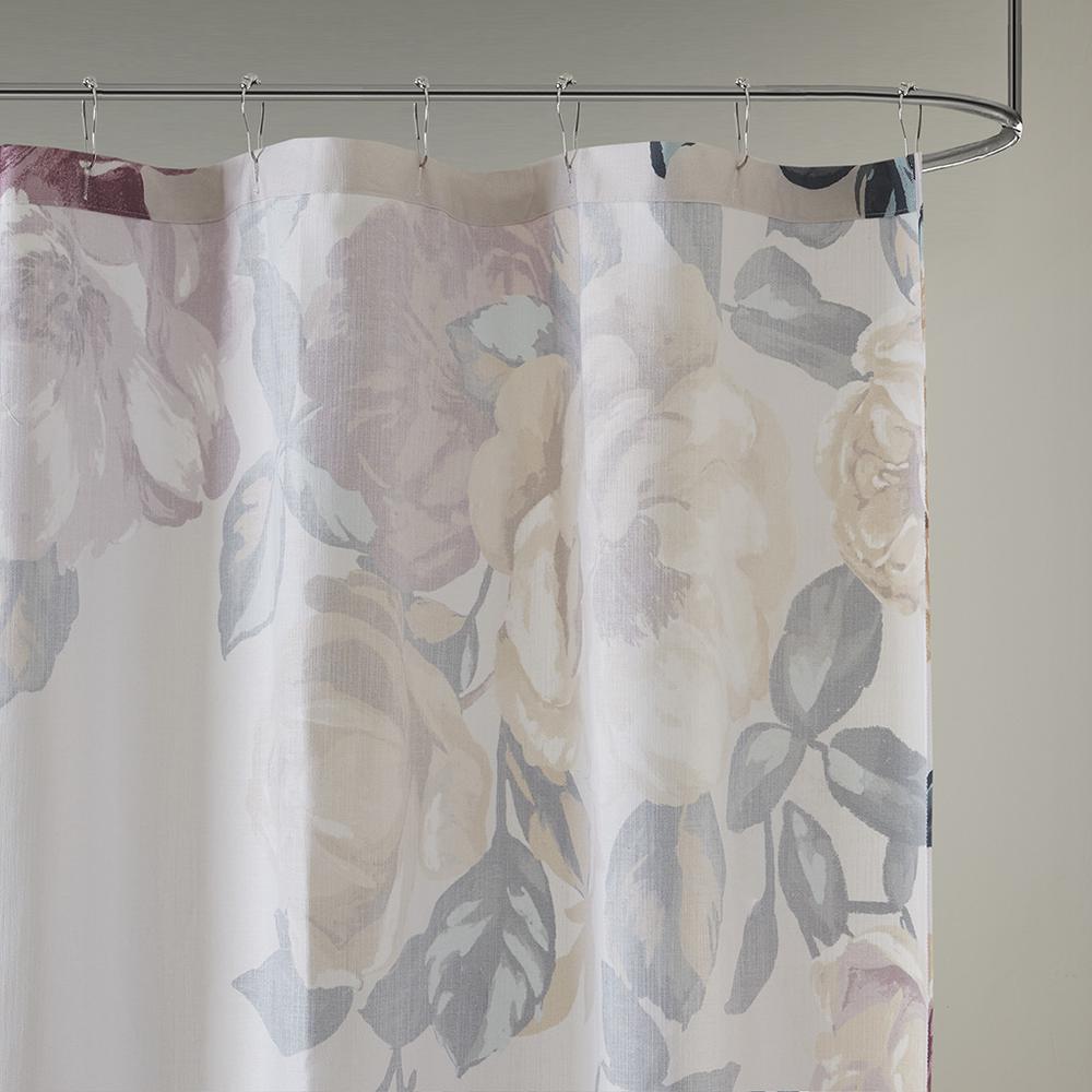 Cotton Floral Printed Shower Curtain. Picture 5