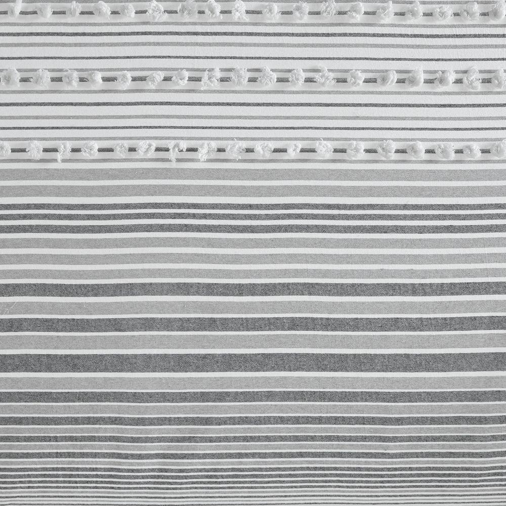 Calum Yarn Dye Shower Curtain with Pompoms - Grey, Belen Kox. Picture 2