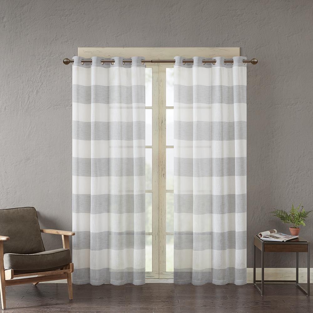 100% Polyester Yarn Dyed Woven Sheer Window Panel,UH40-0148. Picture 1