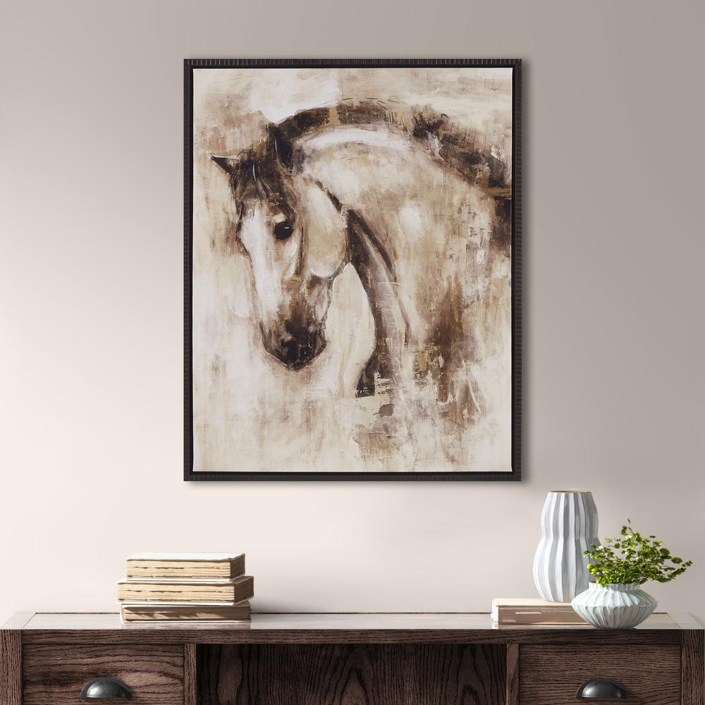 Hand Embellished Framed Canvas Horse Wall Art. Picture 2