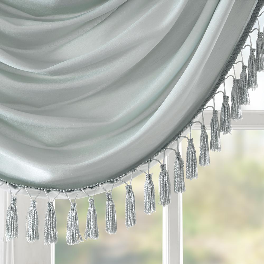 Faux Silk Waterfall Embellished Valance. Picture 2