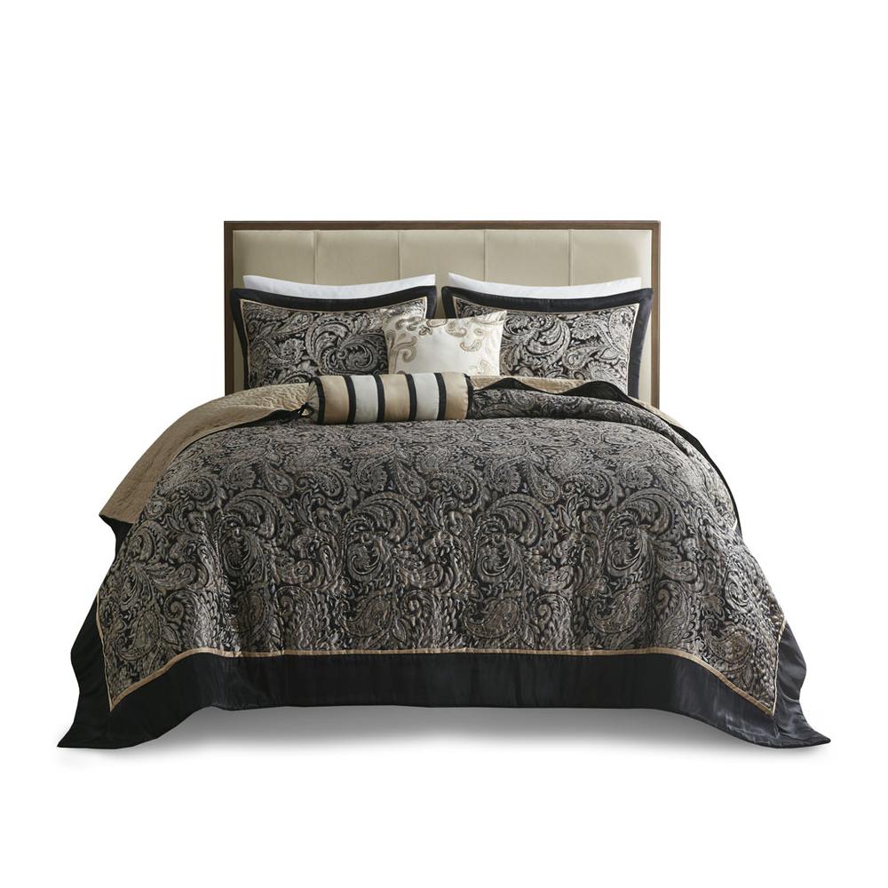 5 Piece Jacquard Bedspread Set with Throw Pillows. Picture 3
