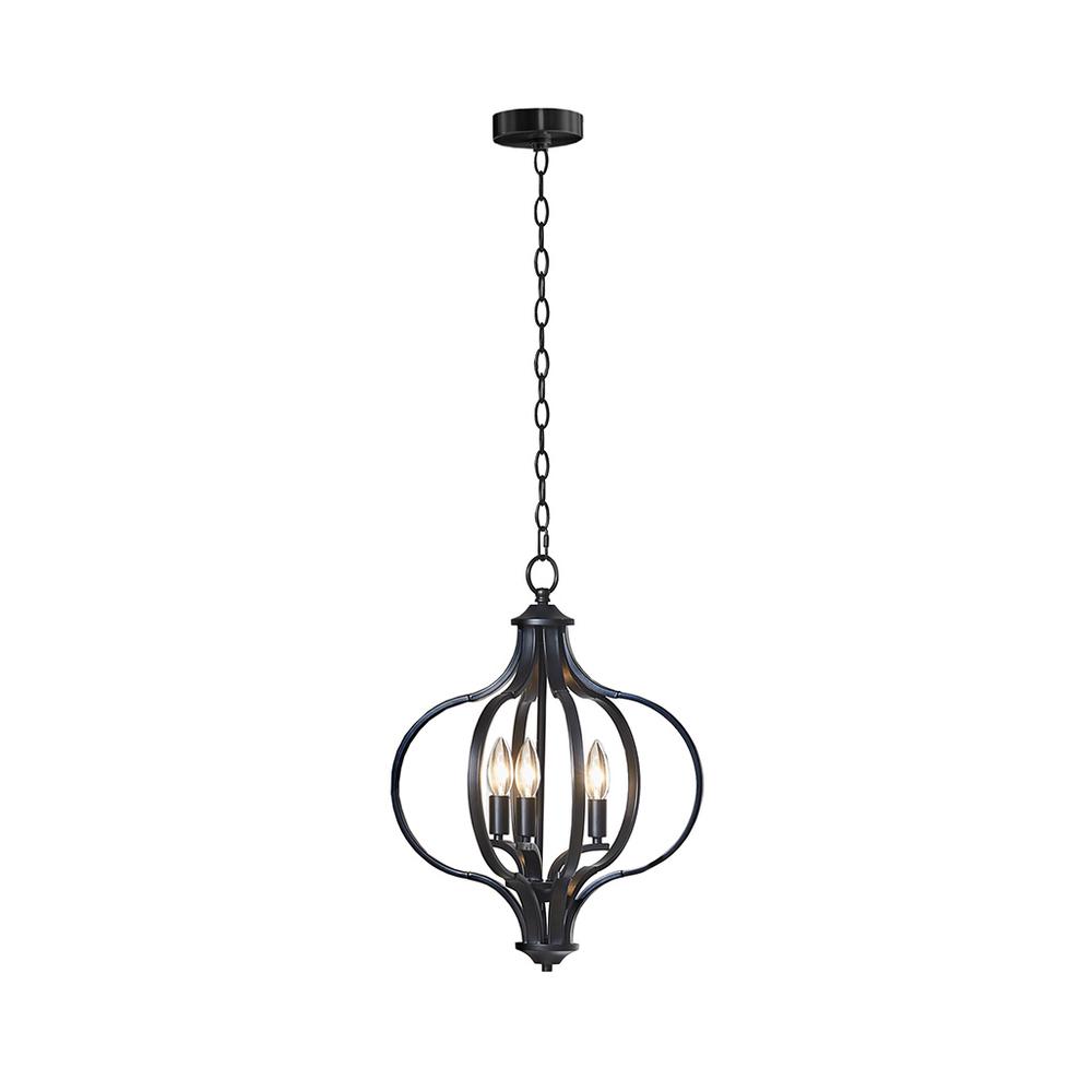 3-Light Metal Chandelier with Adjustable Chain. Picture 5