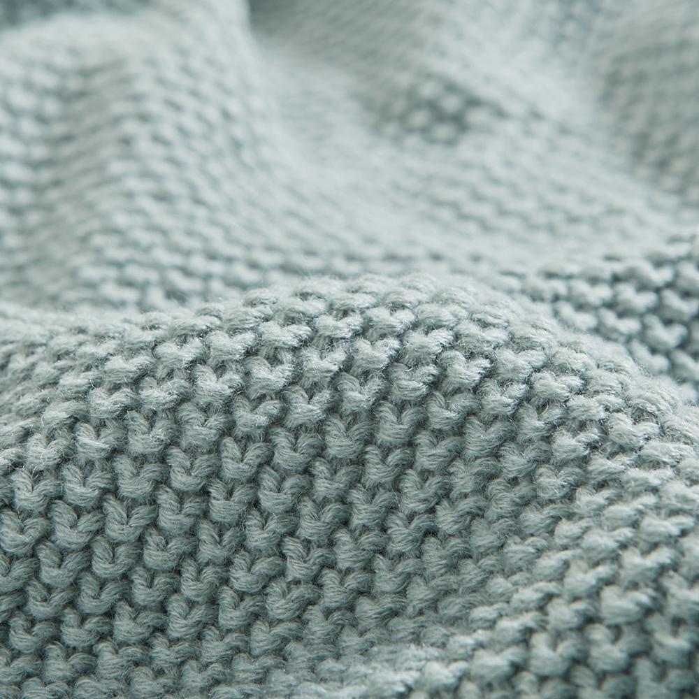 100% Acrylic Bree Knit Blanket - Full/Queen - Aqua. Picture 2