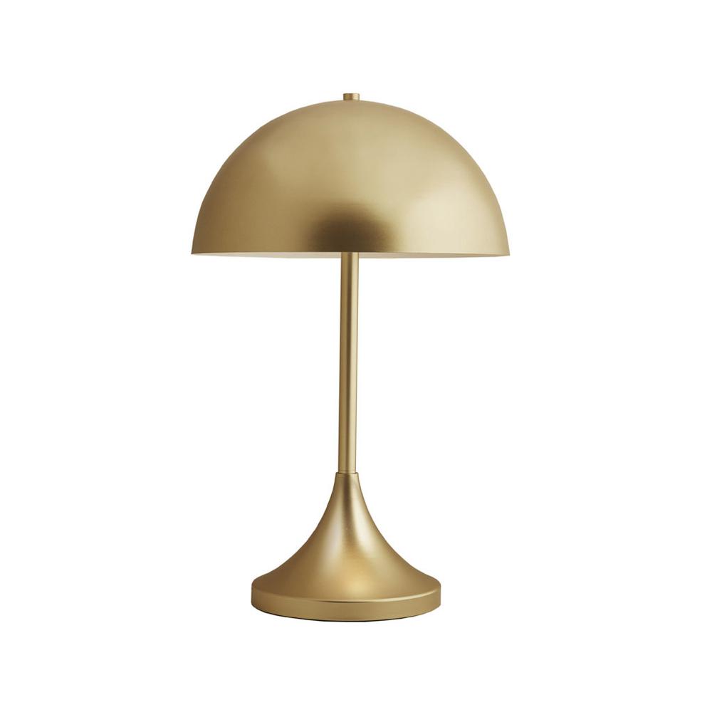 Dome-Shaped 2-Light Metal Table Lamp. Picture 3