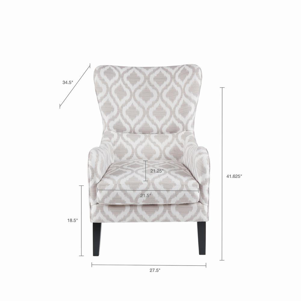 Moda Wingback Accent Chair in Grey/White, Belen Kox. Picture 5