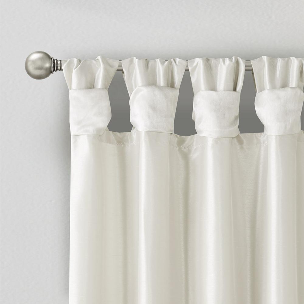 White Twisted Tab Lined Window Curtain Panel, Belen Kox. Picture 2