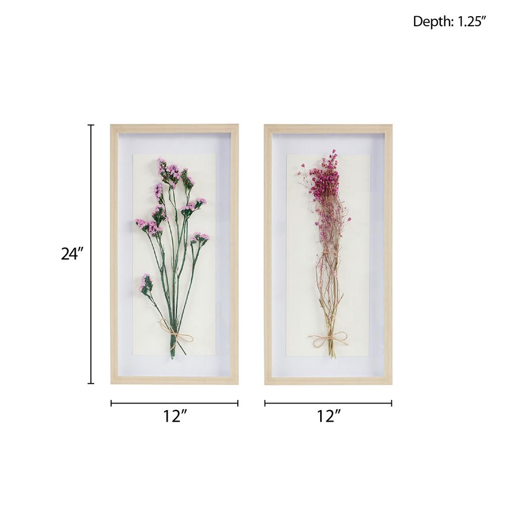 Dried Flower 2-piece Shadow Box Wall Decor Set. Picture 2