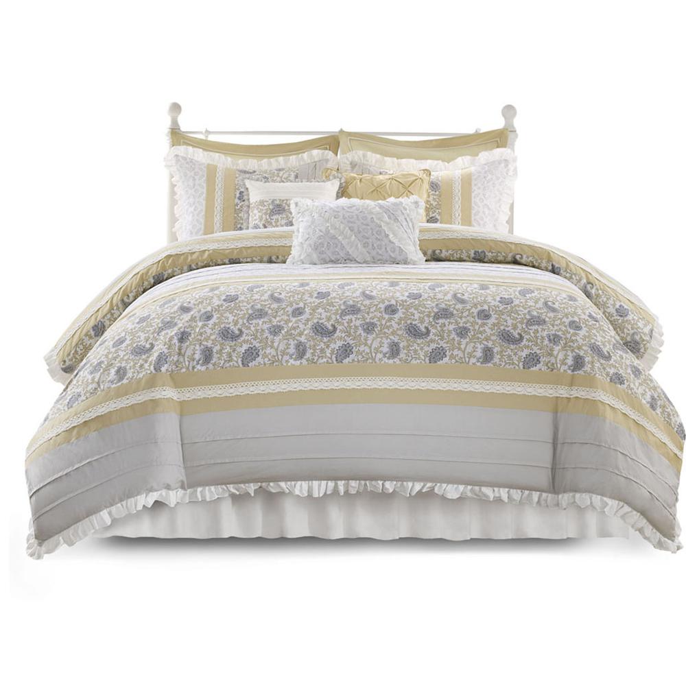 52% Polyester 48% Cotton Percale Printed 9-Piece Comforter Set, Belen Kox. Picture 1