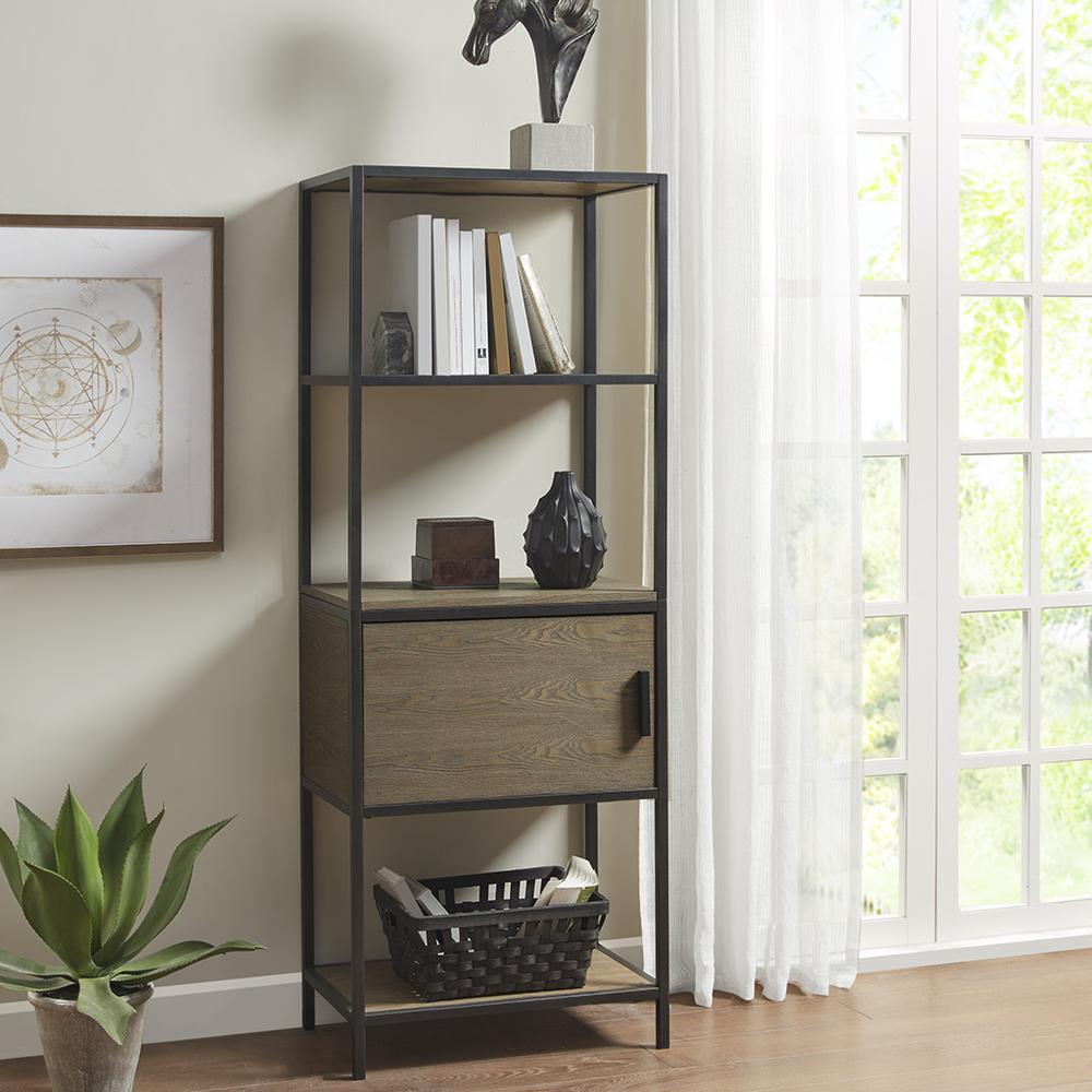 3-Shelf Bookcase with Storage Cabinet. Picture 4