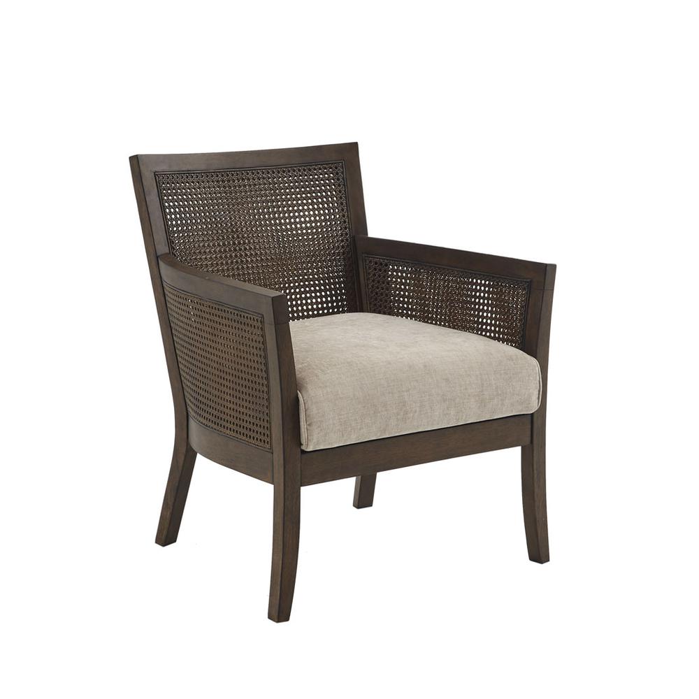 Velvet Upholstered Accent Chair, Cream, Belen Kox. Picture 1