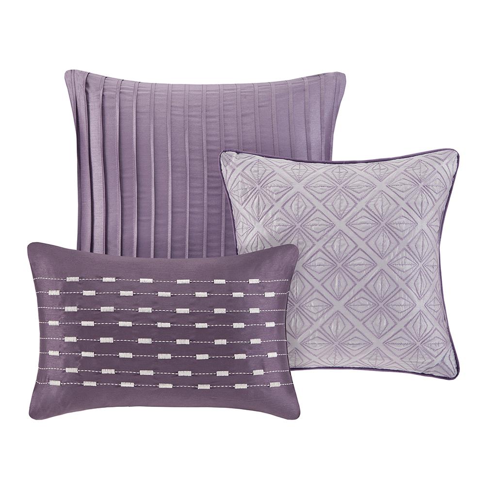 Biloxi Collection Jacquard Comforter Set - Purple, Belen Kox. Picture 1