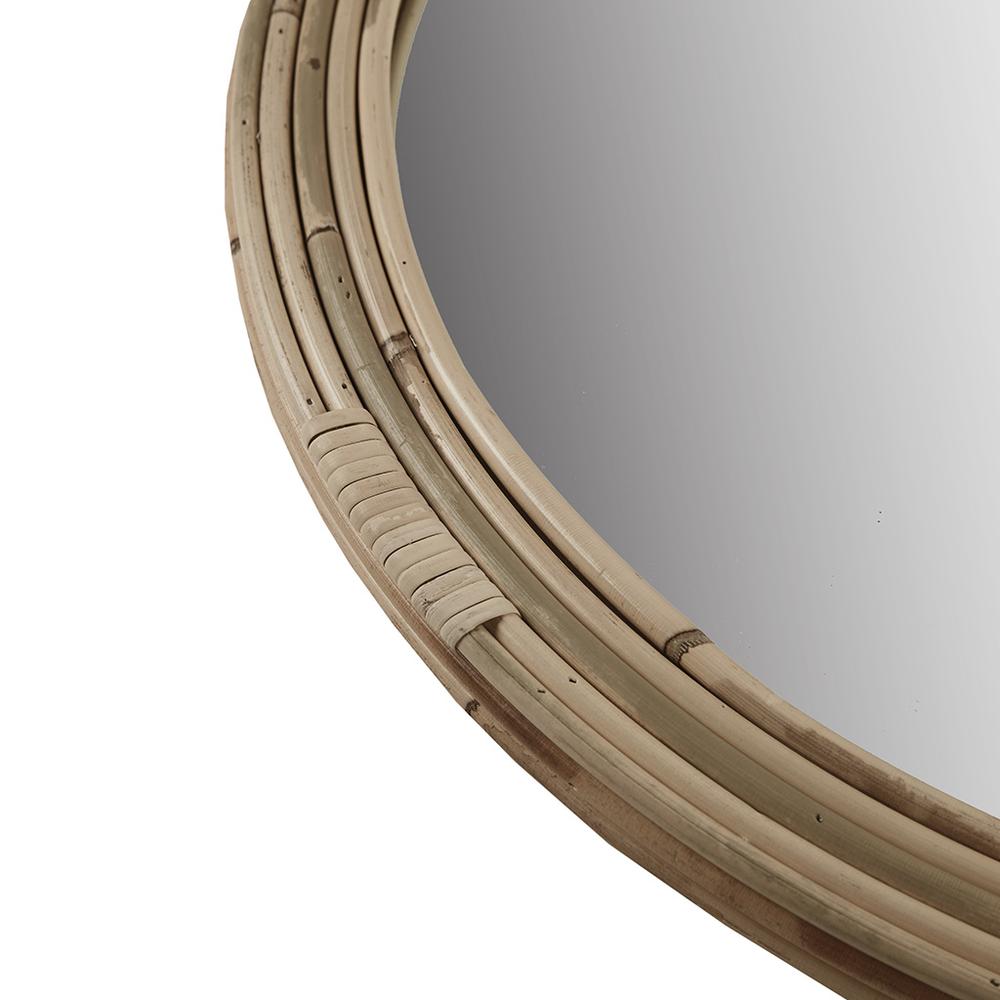 Natural Rattan Round Wall Mirror. Picture 5