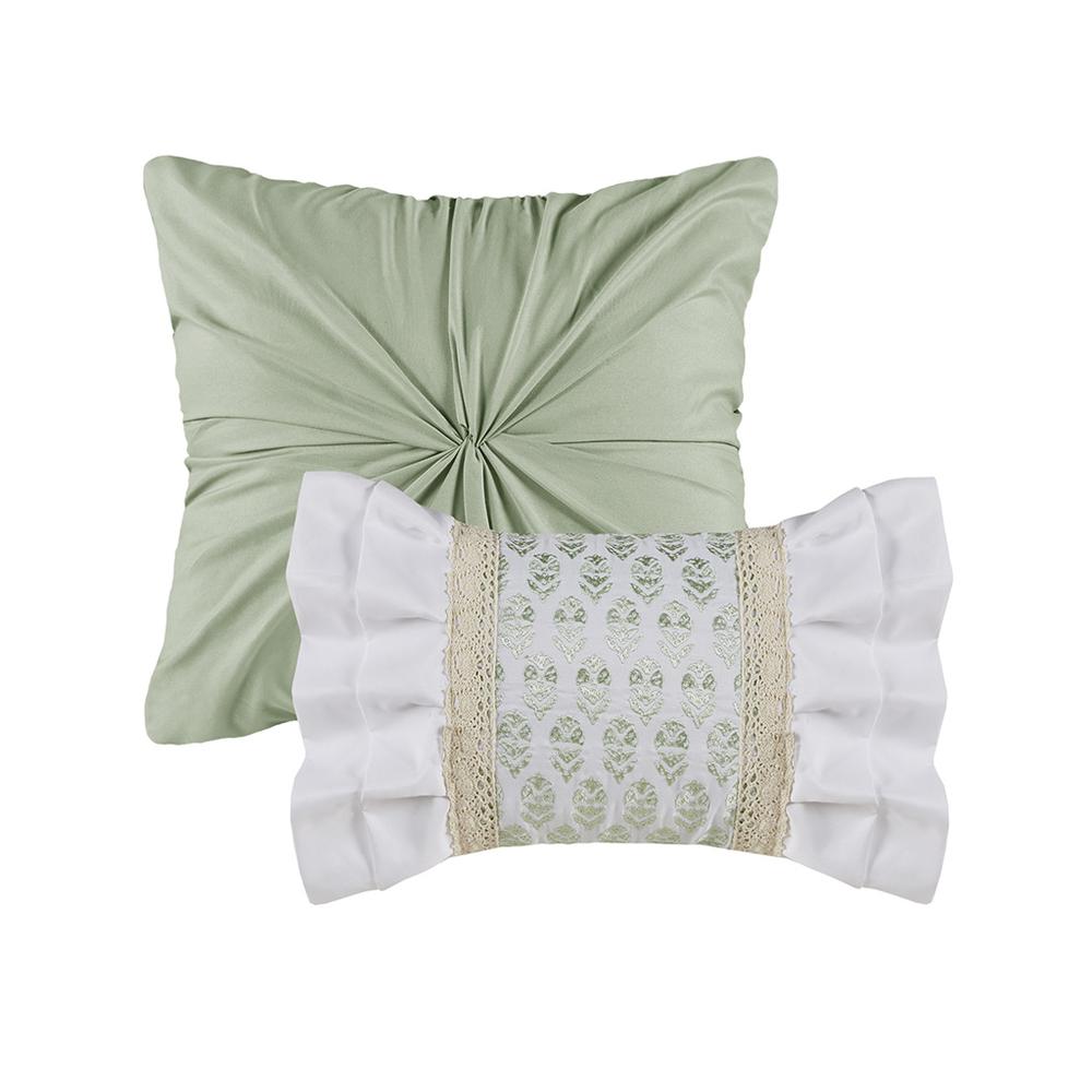 5 Piece Seersucker Comforter Set with Throw Pillows. Picture 2