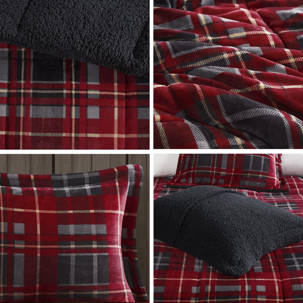 Plush to Sherpa Down Alternative Comforter Set. Picture 3