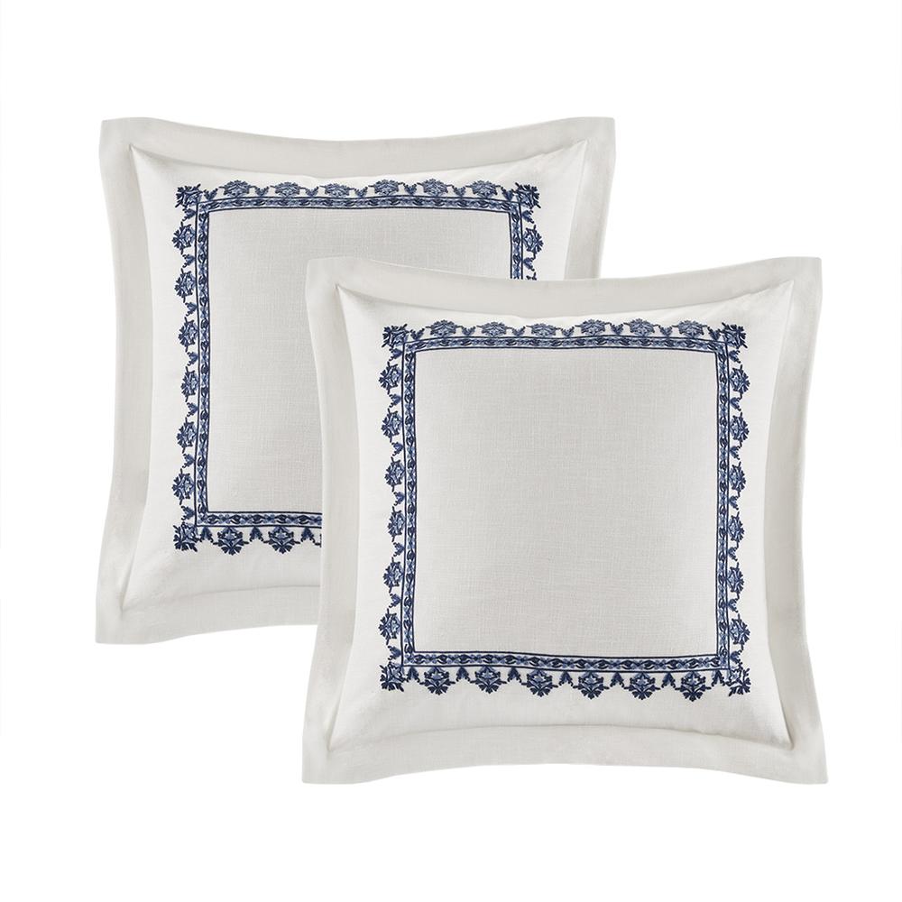 Off-White/Blue Embroidered Comforter Set, Belen Kox. Picture 2