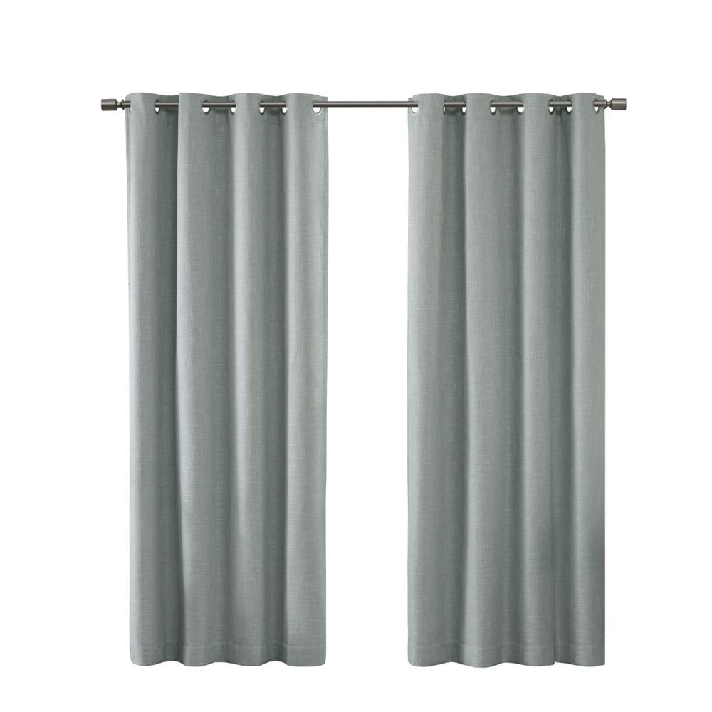 Printed Heathered Blackout Grommet Top Curtain Panel. Picture 2