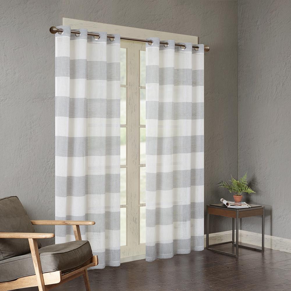 100% Polyester Yarn Dyed Woven Sheer Window Panel,UH40-0147. Picture 2