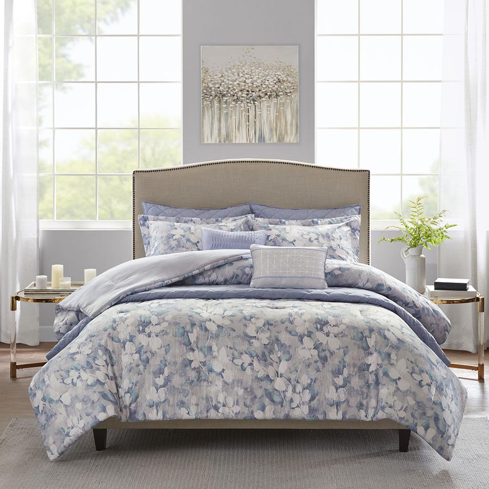 100% Polyester Microfiber 8pcs Printed Seersucker Comforter and Coverlet Set Collection,MP10-6157. Picture 7