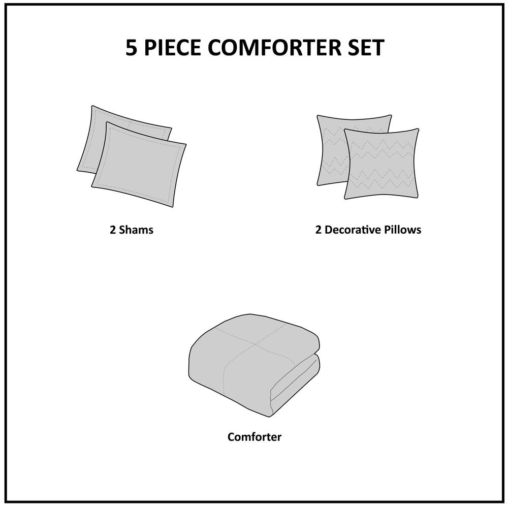 5 Piece Crushed Velvet Comforter Set. Picture 5