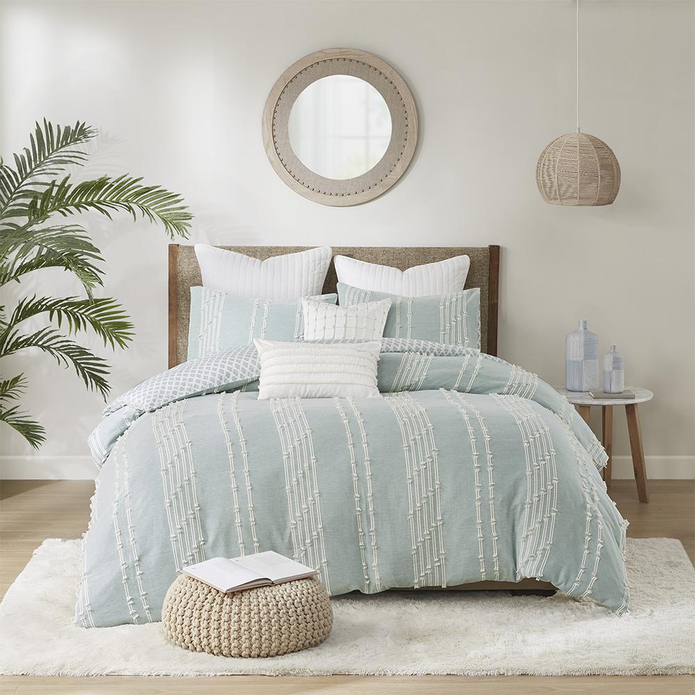 Kara Aqua Cotton Jacquard Comforter Mini Set, Belen Kox. Picture 3
