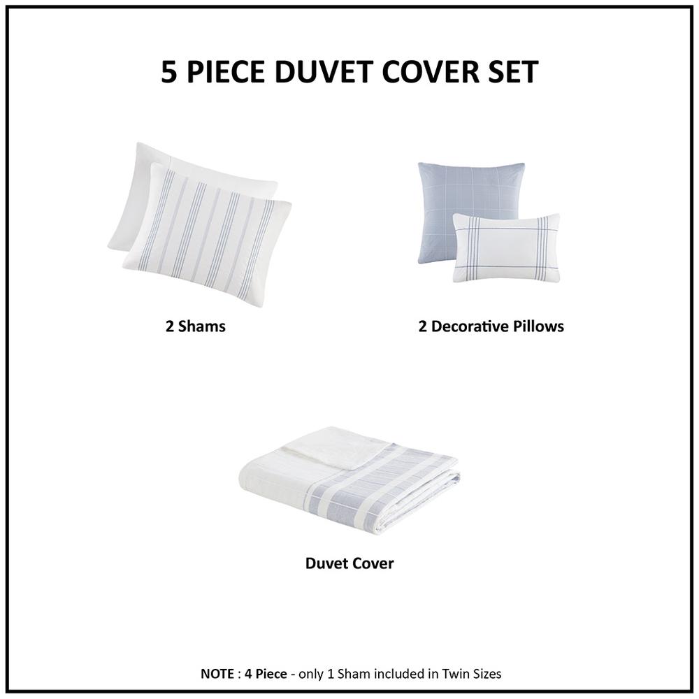 5 Piece Cotton Jaquard Duvet Set. Picture 5