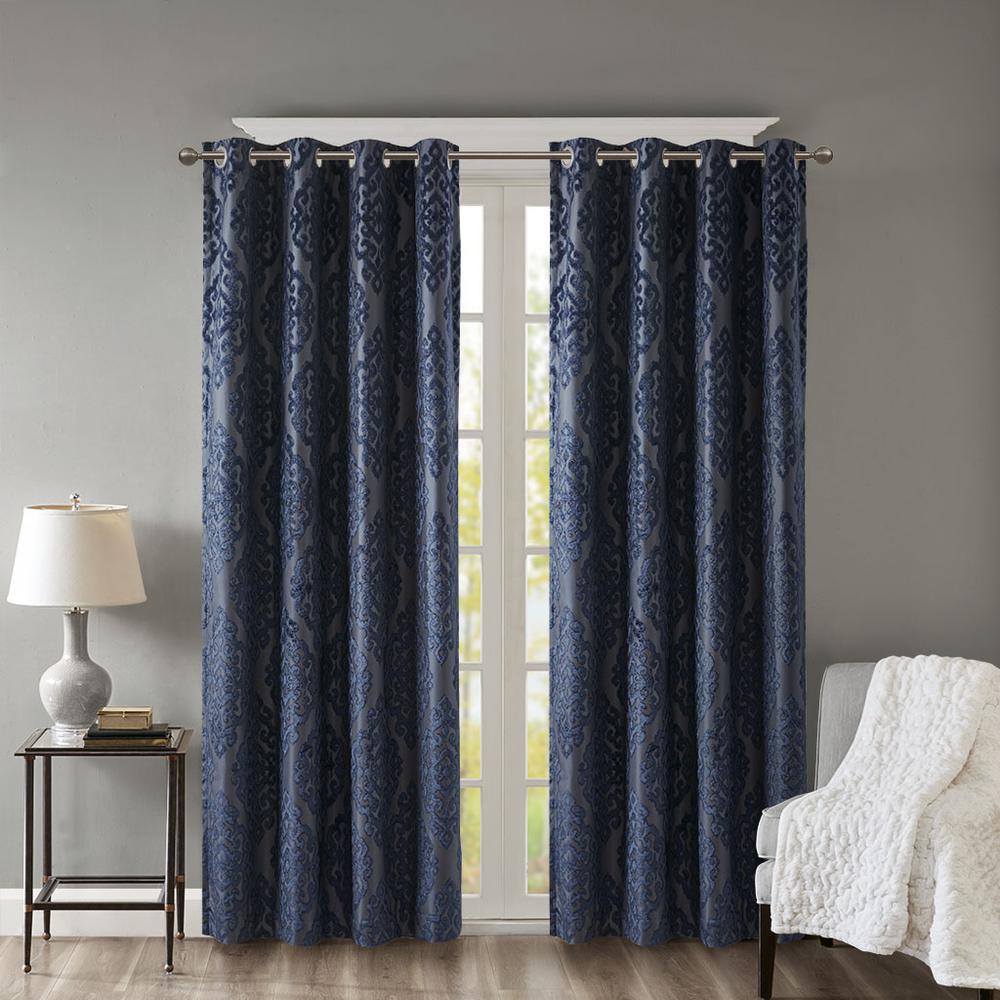 100% Polyester Knitted Jacquard Total Blackout Window Panel,SS40-0101. Picture 2
