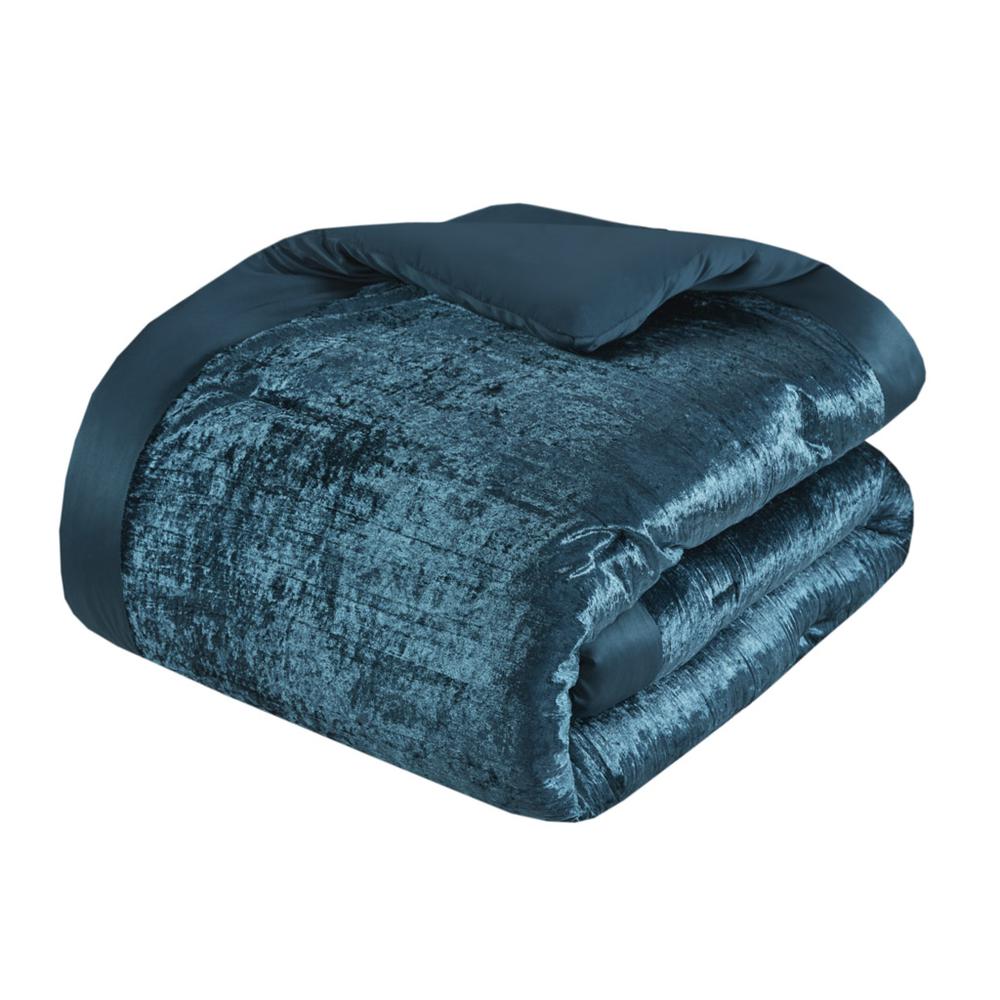 5 Piece Crinkle Velvet Comforter Set. Picture 1