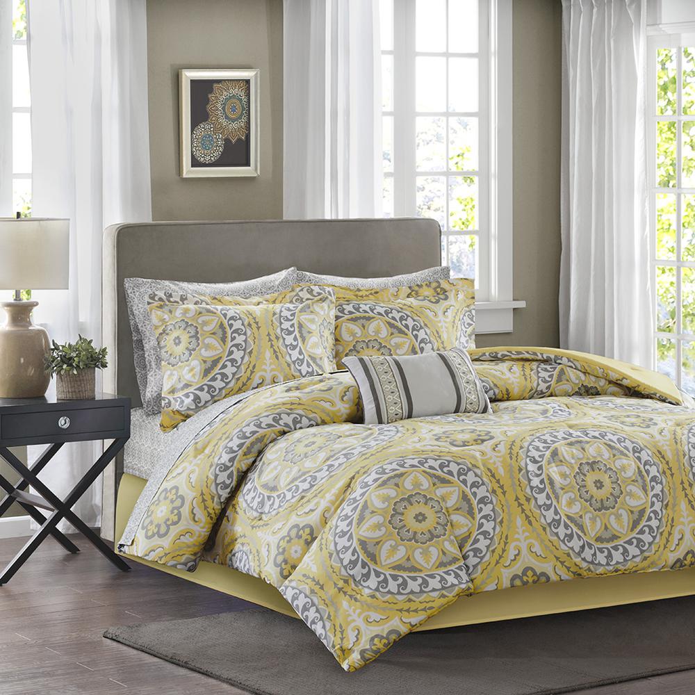 100% Polyester Microfiber Printed 7pcs Comforter Set,MPE10-145. Picture 2