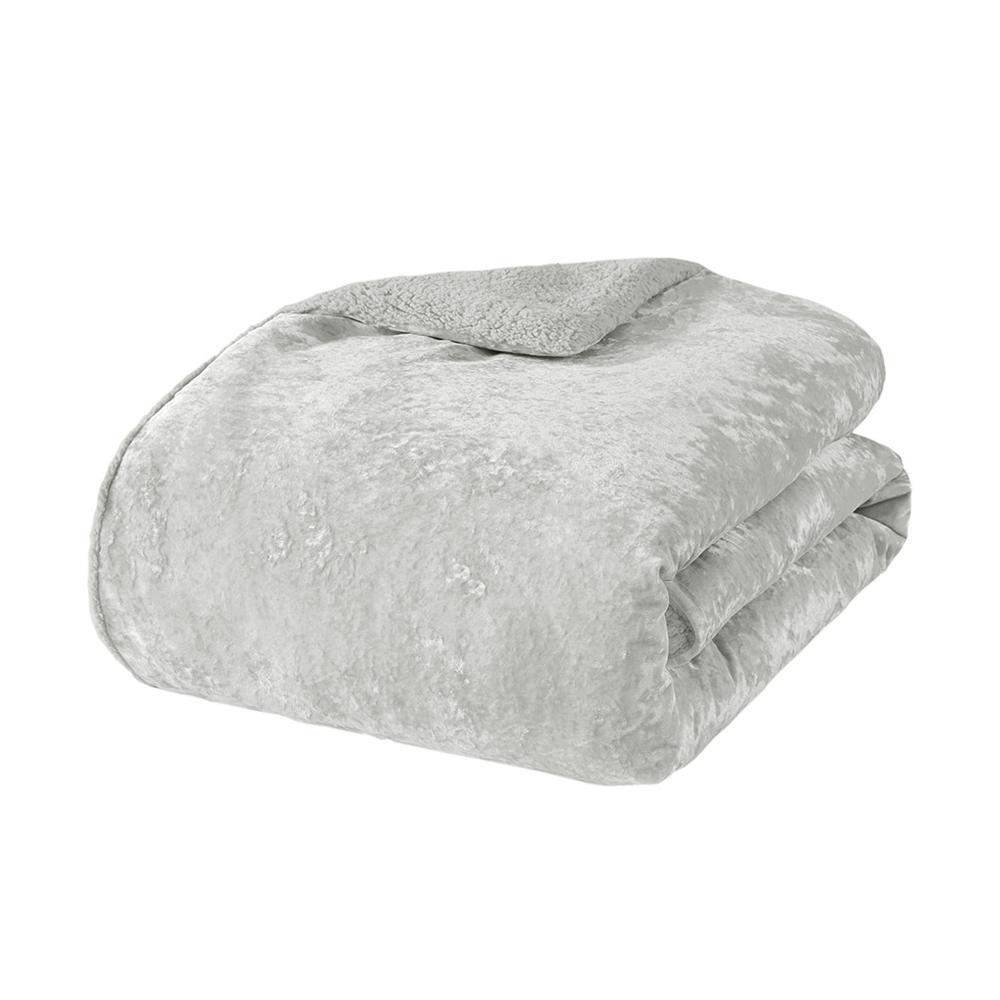 Crushed Velvet Sherpa Reversible Comforter Set. Picture 2
