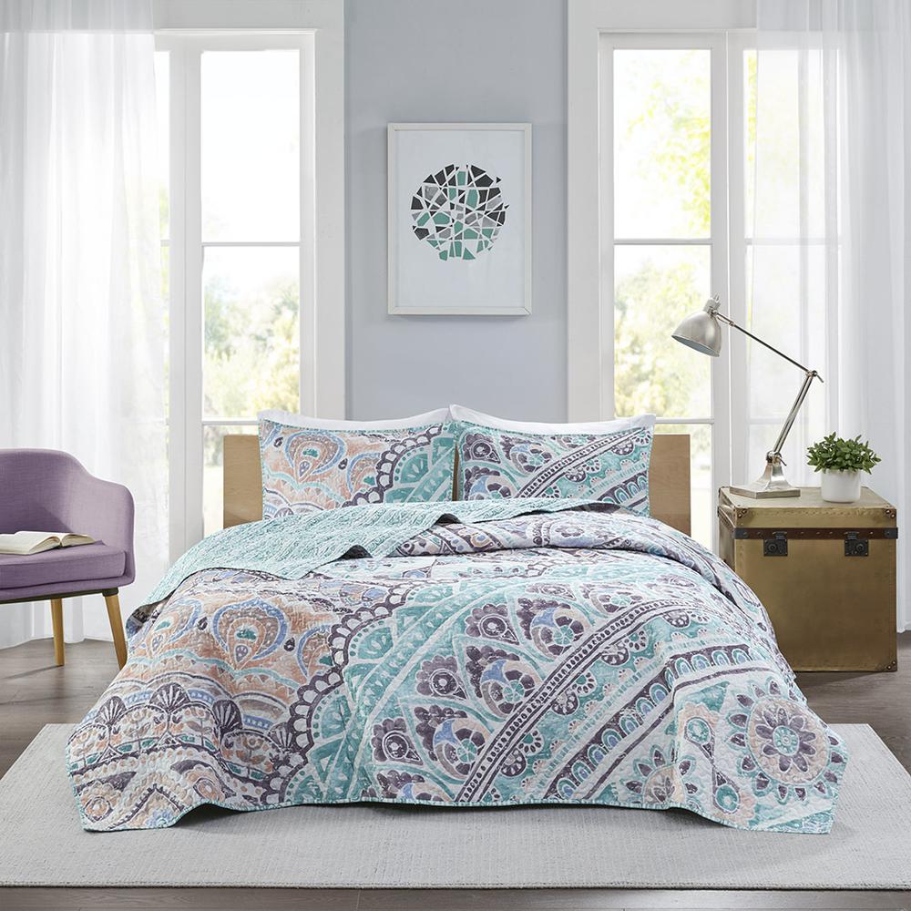 100% Cotton Printed Reversible Coverlet Set,ID13-1852. Picture 11