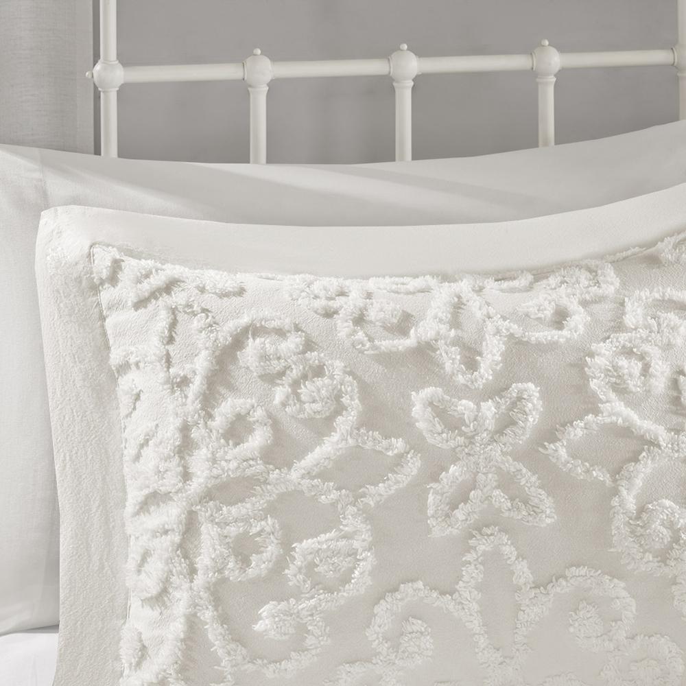 Floral Medallion Tufted White Bedspread Set, Belen Kox. Picture 3