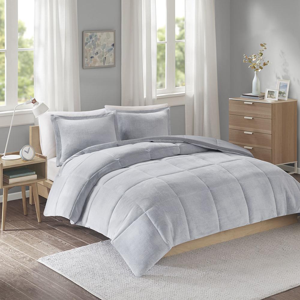 100% Polyester Microfiber Back Printed Velour to Chambray Comforter Set,ID10-1498. Picture 2