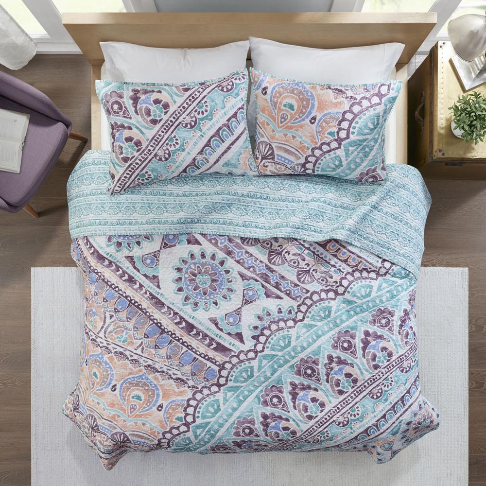 100% Cotton Printed Reversible Coverlet Set,ID13-1852. Picture 3