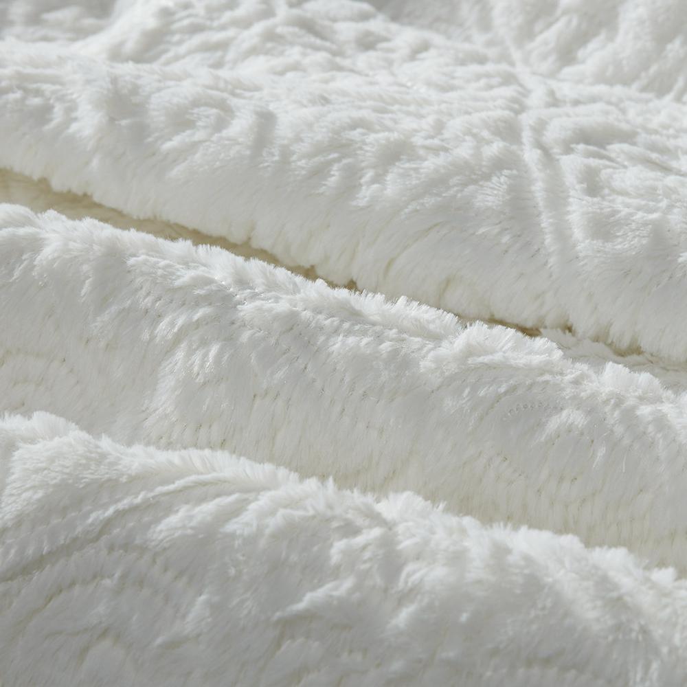100% Polyester Embroidered Solid Long Fur Ultra Plush Comforter Mini Set,MP10-2000. Picture 15
