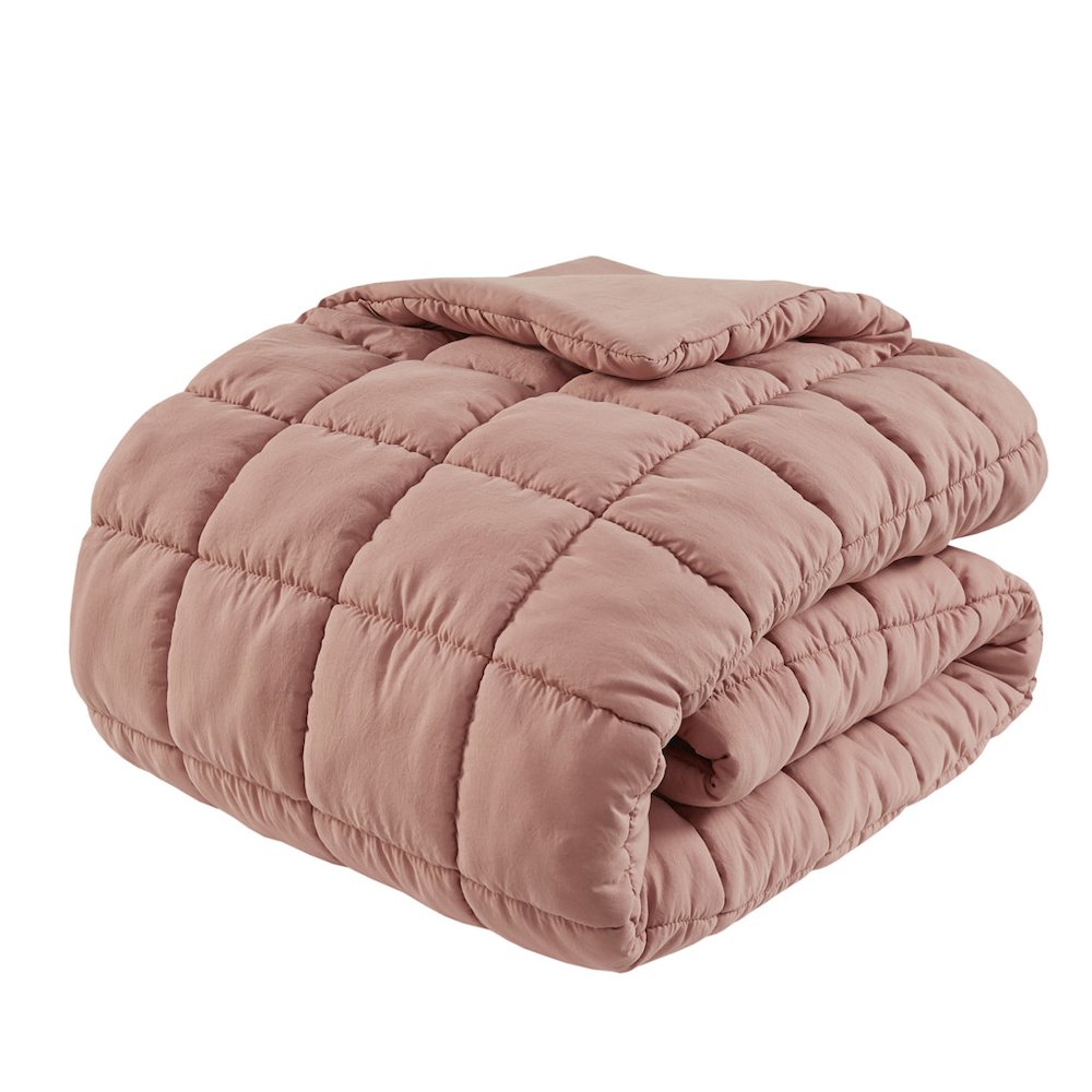 Dream Puff Down Alternative Comforter Set in Rose Color. Picture 2