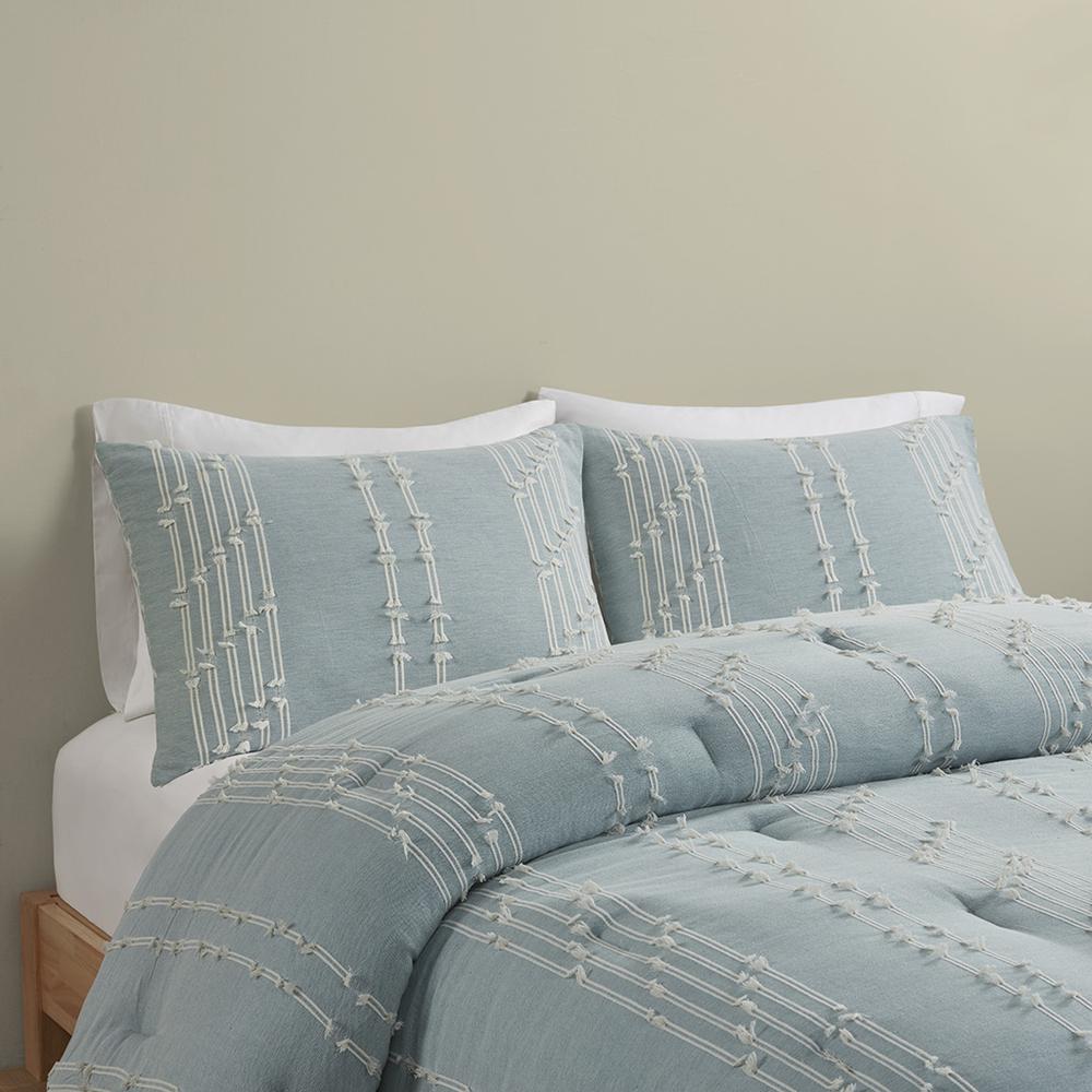 3 Piece Cotton Jacquard Comforter Set. Picture 2